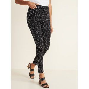 OLD NAVY Black Pixie Polka Dot Mid Rise Cotton Slim Pants